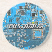 ITプロのためのカスタムブルーPCB基板 2 コースター (正面)