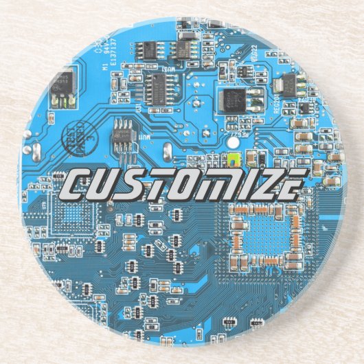 ITプロのためのカスタムブルーPCB基板 2 コースター (正面)
