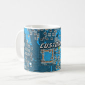 ITプロのためのカスタムブルーPCB基板 2 コーヒーマグカップ (正面左)