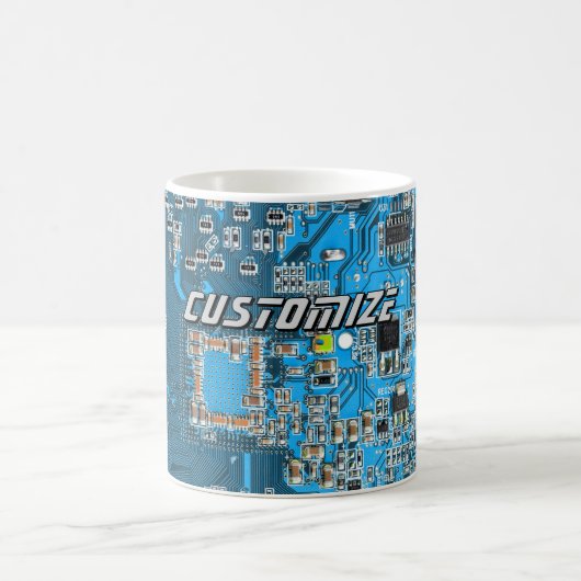 ITプロのためのカスタムブルーPCB基板 2 コーヒーマグカップ (中央)
