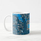 ITプロのためのカスタムブルーPCB基板 2 コーヒーマグカップ (左)