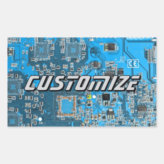 ITプロのためのカスタムブルーPCB基板 2 長方形シール (正面)