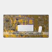 ITプロのためのカスタムライトオレンジPCB基板 デスクマット (キーボード&マウス)