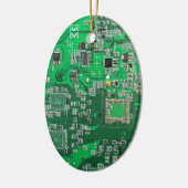 ITプロのためのグリーンPCB基板デザイン セラミックオーナメント (左)