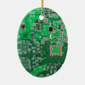 ITプロのためのグリーンPCB基板デザイン セラミックオーナメント (正面)
