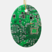 ITプロのためのグリーンPCB基板デザイン セラミックオーナメント (裏面)