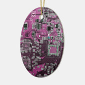 ITプロのためのパープルPCB基板デザイン セラミックオーナメント (左)