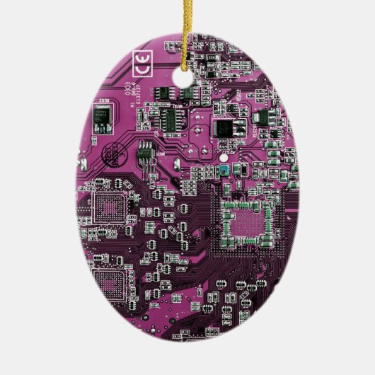 ITプロのためのパープルPCB基板デザイン セラミックオーナメント (正面)