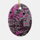 ITプロのためのパープルPCB基板デザイン セラミックオーナメント (裏面)
