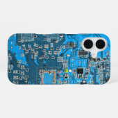ITプロのためのブルーPCB基板デザイン iPhone 16ケース (裏面横)