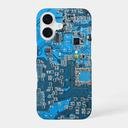 ITプロのためのブルーPCB基板デザイン iPhone 16ケース (裏面)