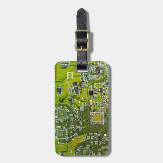 ITプロのためのライトグリーンPCB基板デザイン ラゲッジタグ (正面縦)