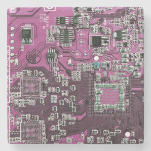 ITプロフェッショナル向けの紫色のPCB回路基板デザイン ストーンコースター