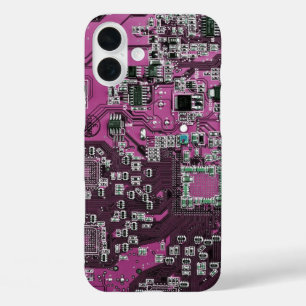ITプロフェッショナル向けの紫色のPCB回路基板デザイン iPhone 16 PLUSケース