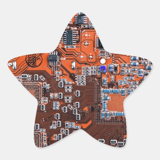 ITプロフェッショナル向けオレンジPCB回路基板設計 星シール (正面)