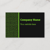ITプロフェッショナル – 黒のバイナリコード(緑) 名刺 (正面)