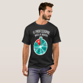 ITプロフェッショナルWheel Of Answers おもしろい Tech Check Tシャツ (正面フル)