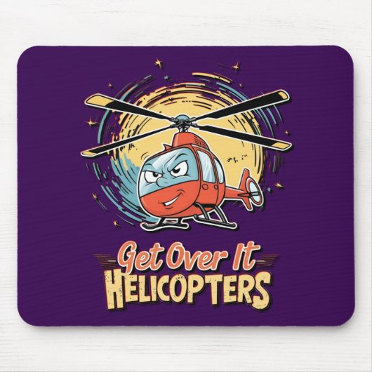 Itヘリコプターを乗り越える マウスパッド (正面)
