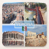 ITベローナ – アリーナインターナルカステレヴェッキオブリッジ スクエアペーパーコースター (正面)