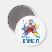 Itホッケーゴアリーの水色をもたらす マグネット (正面/裏面)