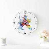 Itホッケーゴアリーの水色をもたらす ラージ壁時計 (ホーム)