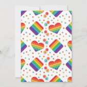 Itポップ・アートのトイレインボーカラー子供の誕生日パーティー 招待状 (裏面)