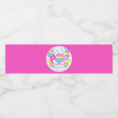 Itポップ・アートのバースデーパーティーパーソナライズされたピンク ペットボトルラベル (シングルラベル)