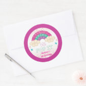Itポップ・アートのバースデーパーティーレインボーパーソナライズされた ラウンドシール (封筒)