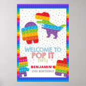 Itポップ・アートのボーイ誕生日恐竜ロボットパーソナライズされた ポスター (正面)