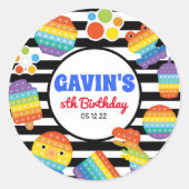 Itポップ・アートの誕生日シール、Fidget誕生日シール ラウンドシール (正面)