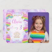 itポップ・アートの誕生日フォト招待状 招待状 (正面/裏面)
