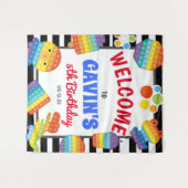 Itポップ・アートの誕生日招待状ポップ・アートの、Fidget Welcome Sig タペストリー (正面(横))