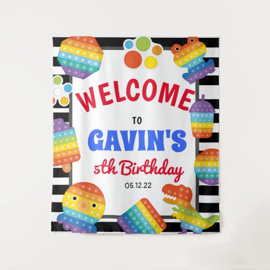 Itポップ・アートの誕生日招待状ポップ・アートの、Fidget Welcome Sig タペストリー (正面)