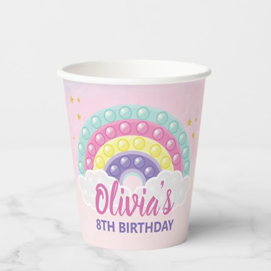 Itポップ・アートの Fidget誕生日パーティー 紙コップ (正面)