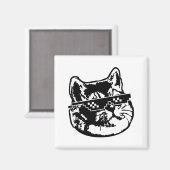 Itメガネ猫ミームを扱う マグネット (正面/裏面)