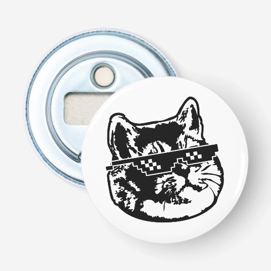 Itメガネ猫ミームを扱う 栓抜き (正面)