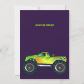 ITモンスタートラックのネオン誕生日パーティーキッズを粉砕 招待状 (裏面)