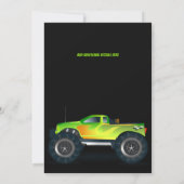 ITモンスタートラックのネオン誕生日パーティーキッズを粉砕 招待状 (裏面)