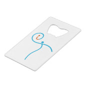 itロゴ01、シアン/赤 クレジットカード栓抜き (正面アングル)