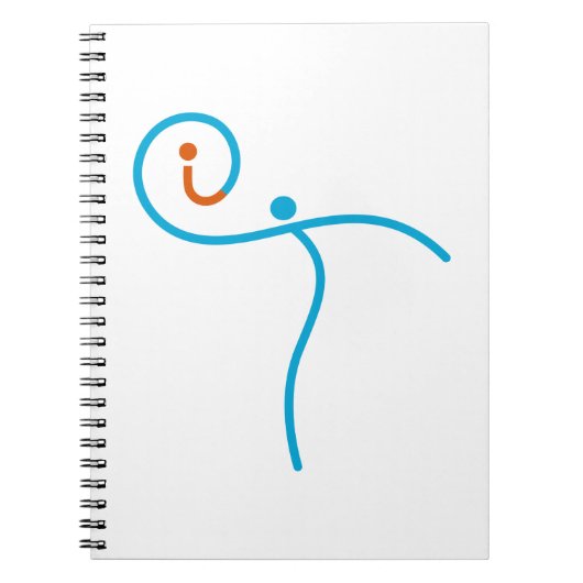 itロゴ01、シアン/赤 ノートブック (正面)