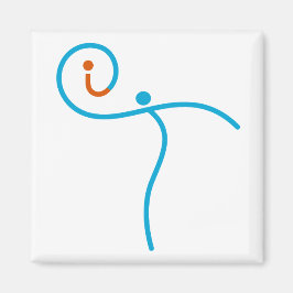 itロゴ01、シアン/赤 マグネット