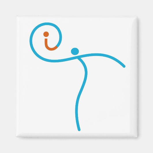 itロゴ01、シアン/赤 マグネット (正面)