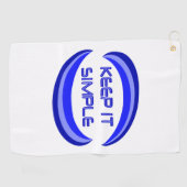 It保シンプル復旧スローガン引用文ブルー ゴルフタオル (横)