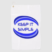 It保シンプル復旧スローガン引用文ブルー ゴルフタオル (正面)