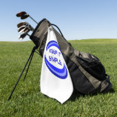 It保シンプル復旧スローガン引用文ブルー ゴルフタオル (グリーン)