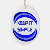 It保シンプル復旧スローガン引用文ブルー セラミックオーナメント (右)
