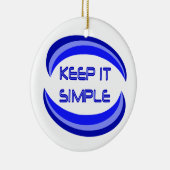 It保シンプル復旧スローガン引用文ブルー セラミックオーナメント (右)