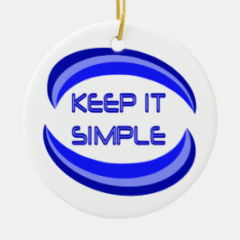 It保シンプル復旧スローガン引用文ブルー セラミックオーナメント