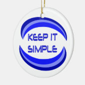 It保シンプル復旧スローガン引用文ブルー セラミックオーナメント (左)