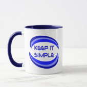 It保シンプル復旧スローガン引用文ブルー マグカップ (左)